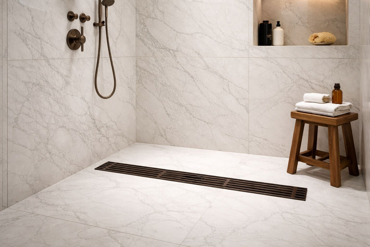 Rigolă duș liniară, inox 304, 57x400mm, rose-gold RV8888115R