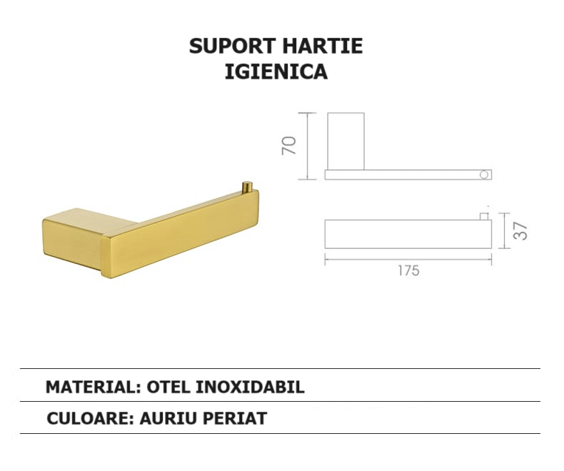 Set 6 piese accesorii baie, otel inoxidabil, gold  RV888888