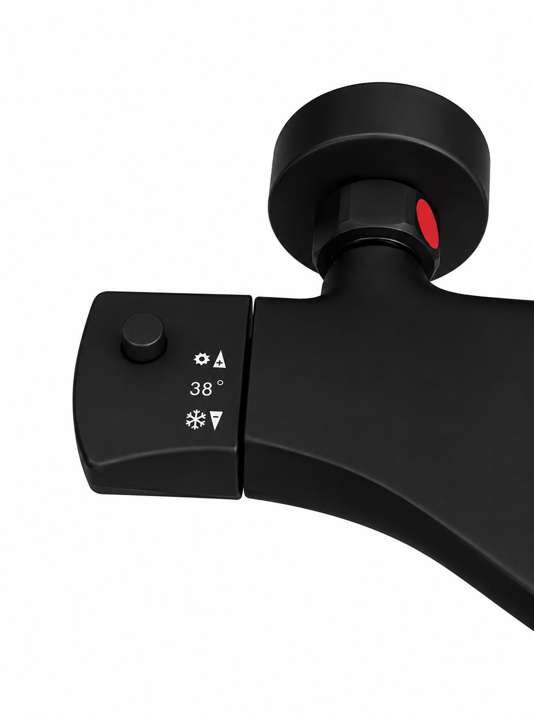 Coloana de dus, baterie incorporata, termostat, alama, negru  RV84040B
