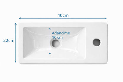 Set mobilier baie, PVC, 40x20x55cm, alb     RVH24-400W