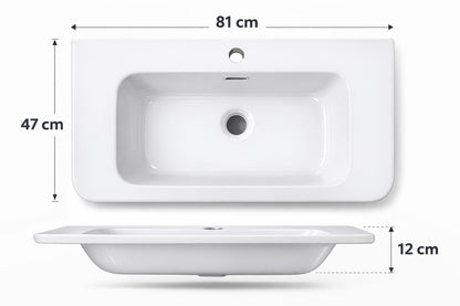 Set mobilier baie, PVC, 80x46x45cm, negru     RVC2004B