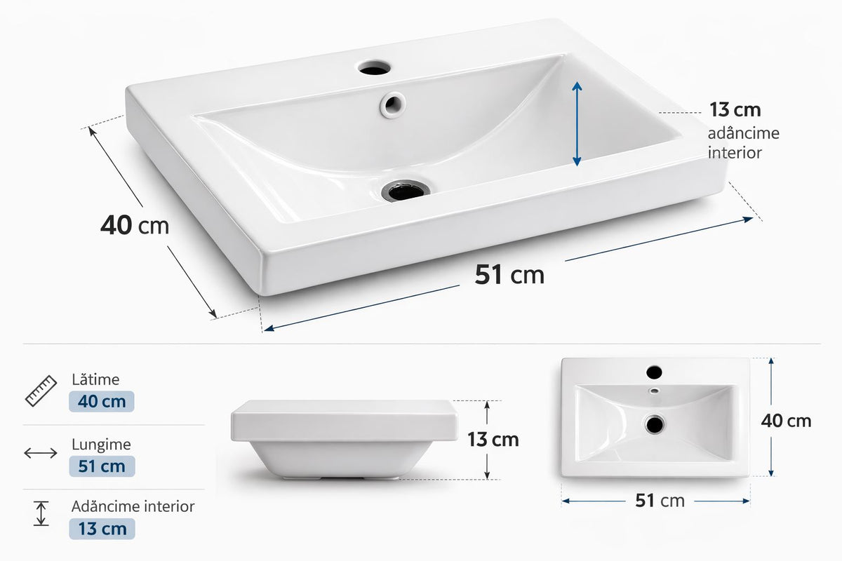 Set mobilier baie, PVC, 50x43x52 cm, gri   RVH11-500G