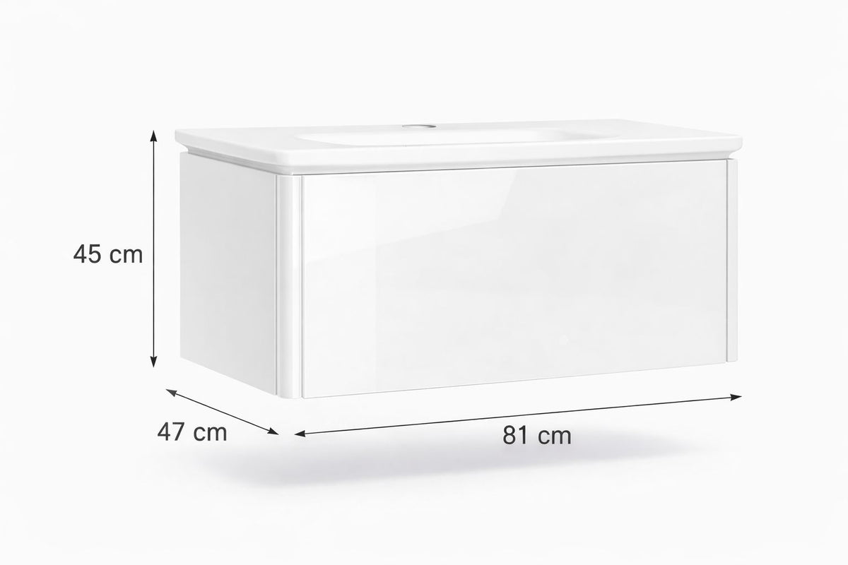 Set mobilier baie, PVC, 80x46x45cm, alb     RVC2004W