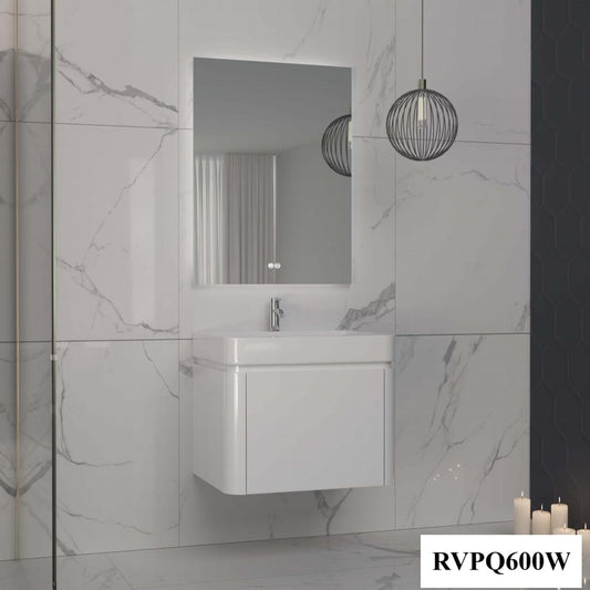 Set mobilier baie, PVC, 60x46x50cm, alb    RVPQ600W