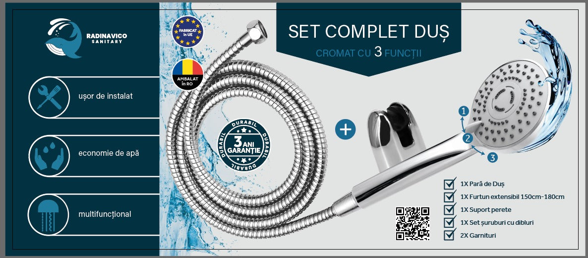 Set complet de dus cu 3 functii RV88885