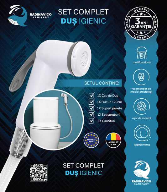Set complet dus igienic alb RV88881